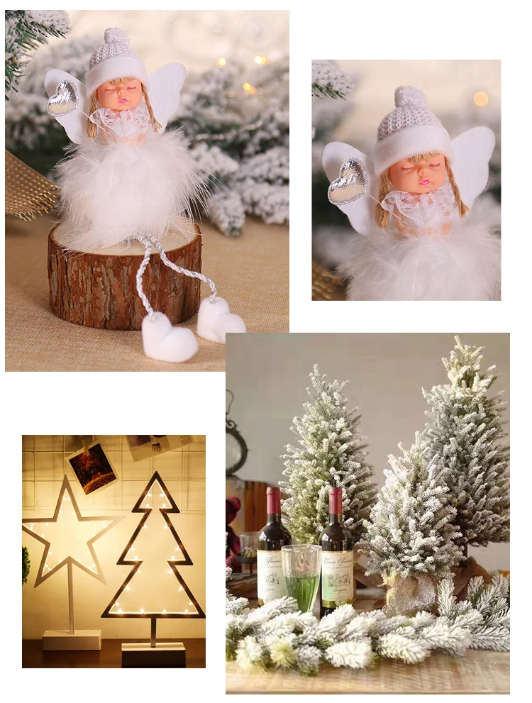Милый Ангел кукла девочка лыжное украшение для рождественской елки игрушка для декорации дома деревянные Рождественские елки орнамент «Подарок на Рождество» для детей