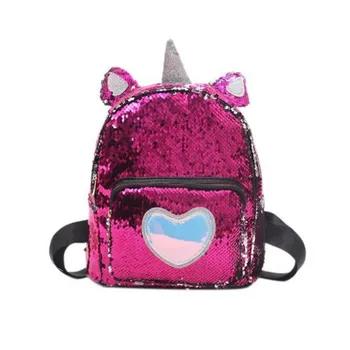 

2019 New Arrival Girl Unicorn Backpack For School Sequins Leather Female Women Teenager Shoulder Bags Mochilas Mujer