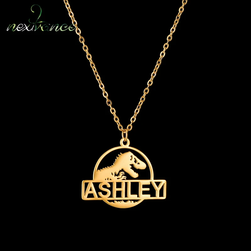 

Nextvance Baby Custom Name Stainless Steel Necklace Strong Brave Dragon Pendant Necklaces Family Child Birthday Jewelry Gift
