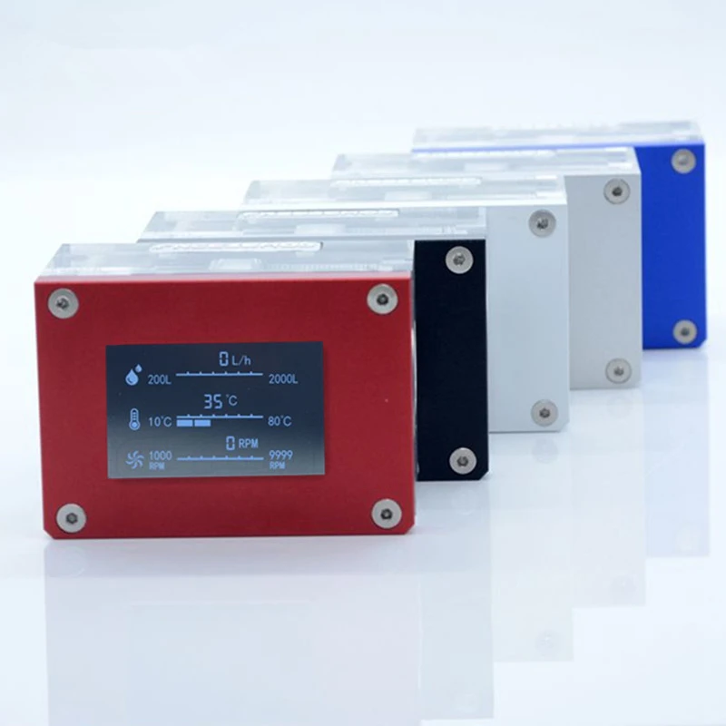 Lsjzn Diy Watercooled Water Flow Meter Flow Meter Water Flow Speed Temperature Detection Flow