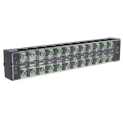 

12-Position Dual Row Covered Terminal Barrier 600V 25A
