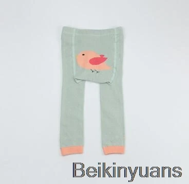 Green bird Детские колготки с рисунками из мультфильмов; хлопковая верхняя одежда; теплые колготки для мальчиков и девочек; Модные трикотажные колготки с рисунками - Цвет: Green bird