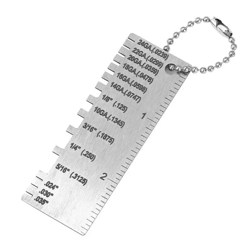 

Stainless Steel Welding Size Inspection Tool Wire/Metal Sheet Thickness Gauge Stable Easy Carry Accurate Measurement