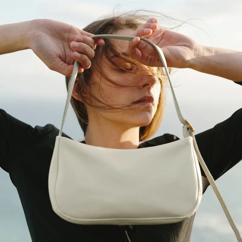

Litthing Women Bags Simple Solid Color Baguette Bag Shoulder Bags for Women High Quality Wild Designer Ladies Handbag Sac