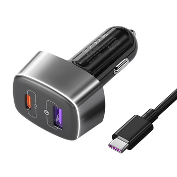GC-17 83ワットデュアルusb車の充電器タイプc pd 3.0 + qc 3.0 usb充電器は、高速アダプタ + ケーブルのためのスマートフォン