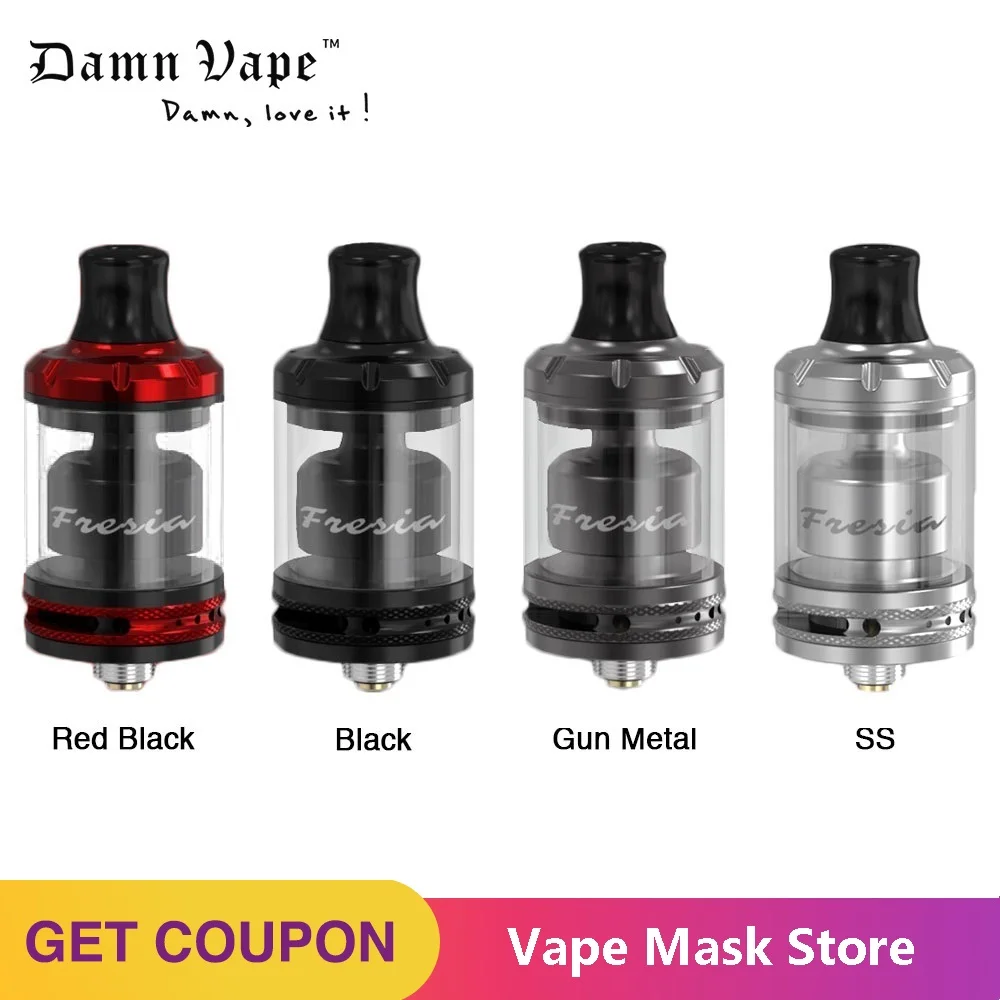 Goede Originele DamnVape Fresia MTL RTA tank 2 ml 3.5 ml 22mm Single Coil AFC Systeem Danm Vape Fresia DL E cigs Verstuiver vs Drop Dead RDA