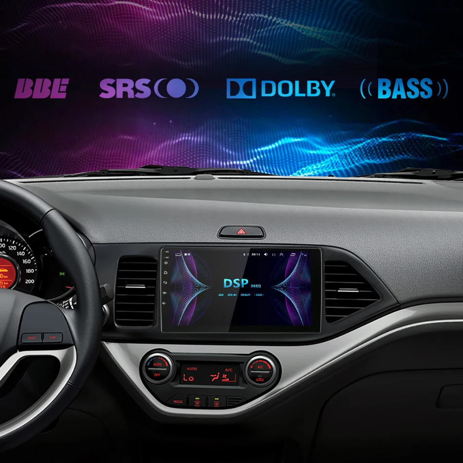 Best Android 8.1 2G+32G 9" 2Din Car Radio Multimedia Video Player For 2011-2015 KIA PICANTO Morning GPS Navigation Head Unit RDS DSP 5