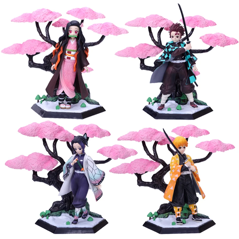 GZTZMY Anime Kimetsu No Yaiba Kamado Tanjirou Nezuko Kochou Shinobu Agatsuma Zenitsu PVC Figure Statue Collectible Model Toy | Игрушки и