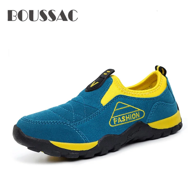 

BOUSSAC Autumn Winter Light Boys Shoes Kids Genuine Leather Big Flats Children Shoes Fashion Casual Boy Designer Sneakers