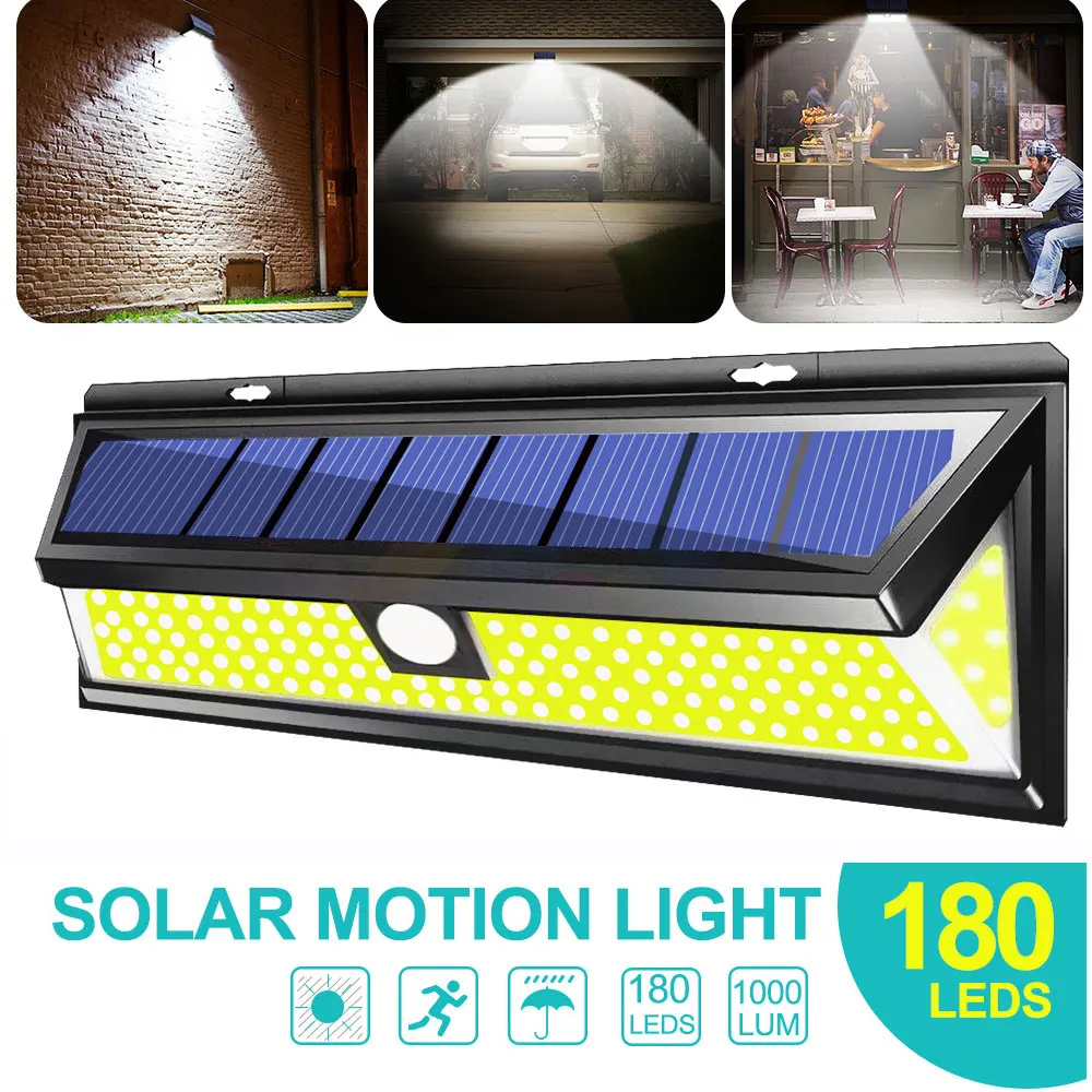 

180 LED 3 Modes Solar Power Light COB Motion Sensor Lights Wall Outdoor Garden Waterproof Energy Emergency Saving Solar Lamp