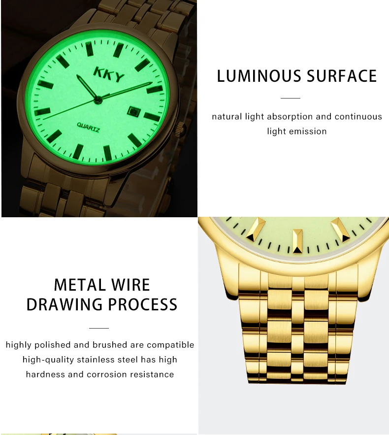 KKY New Brand Creative Golden Briquette Design Quartz Men Women Watches Relogio Masculino Luxury Wrist Watches Female Male Clock