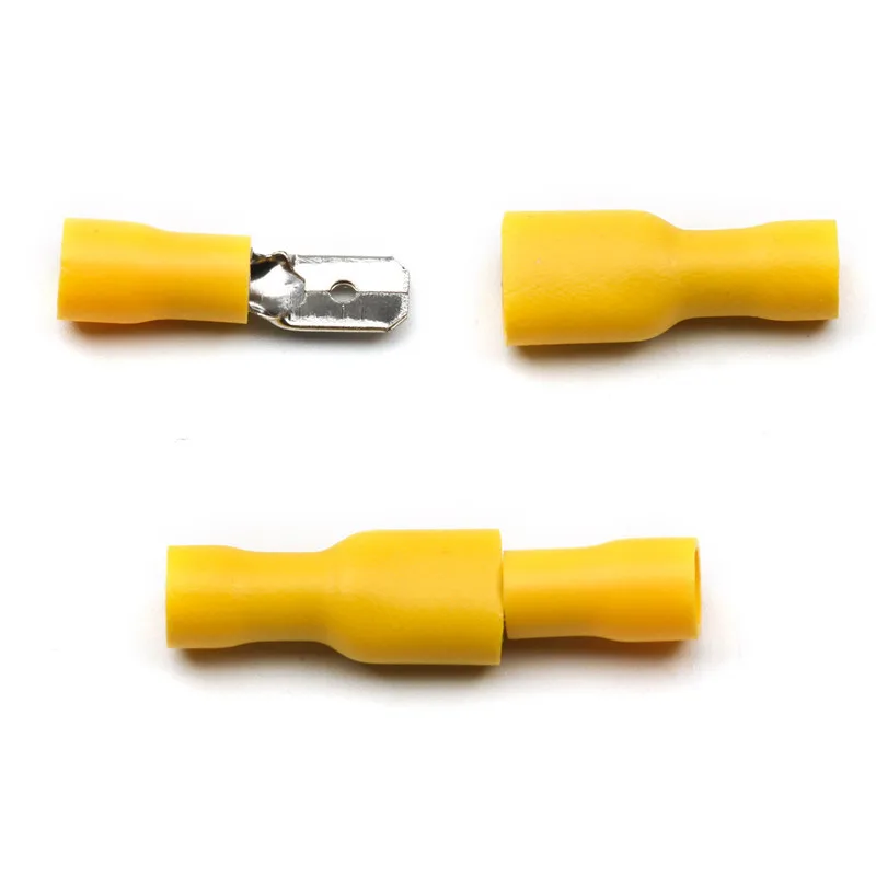 Acheter Connecteur de fil électrique en PVC, 50 pièces, 25 jeux de  connecteurs femelles et mâles, 6.3mm, borne à sertir isolée, bleu, jaune,  rouge, FDFD MDD2