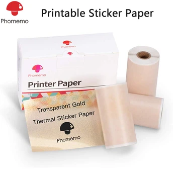 

Phomemo Adhesive Transparent Gold Thermal Paper for Phomemo M02/M02S Mini Bluetooth Pocket Printer Photo Sticker Paper Printable
