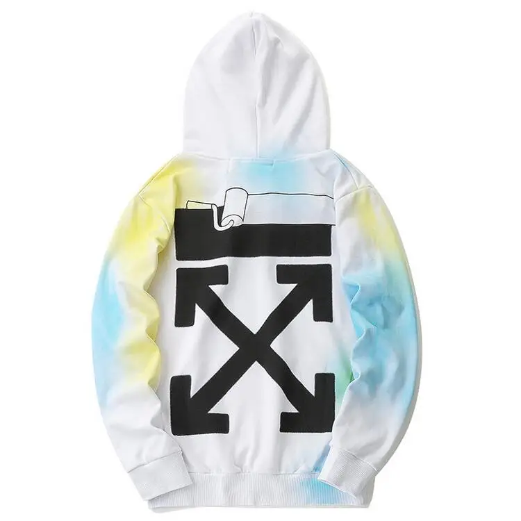 Off-White OW 18ss рендеринг Нью-Йорк, мужские модели влюбленных пар, осенне-зимняя повседневная хлопковая свободная толстовка с капюшоном, толстовка, куртка