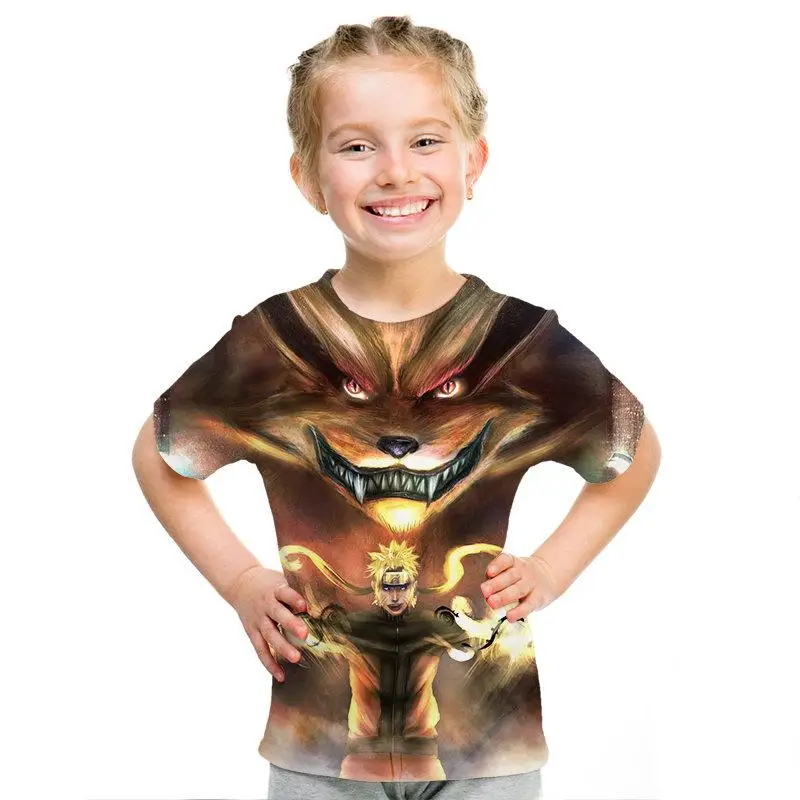 Impresin 3D Аниме estilo masculino/chica nios camiseta Naruto patrn estampado nios ropa nios camiseta moda nios camisa