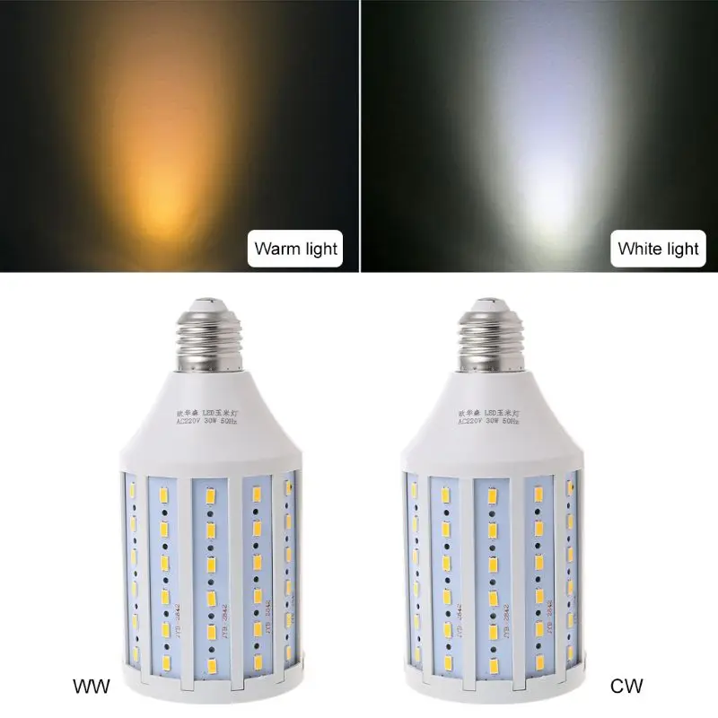 E27 светодиодный энергосберегающий светильник 30 Вт AC 220 В теплый/холодный белый свет Кукуруза лампа 5730 SMD для украшения дома