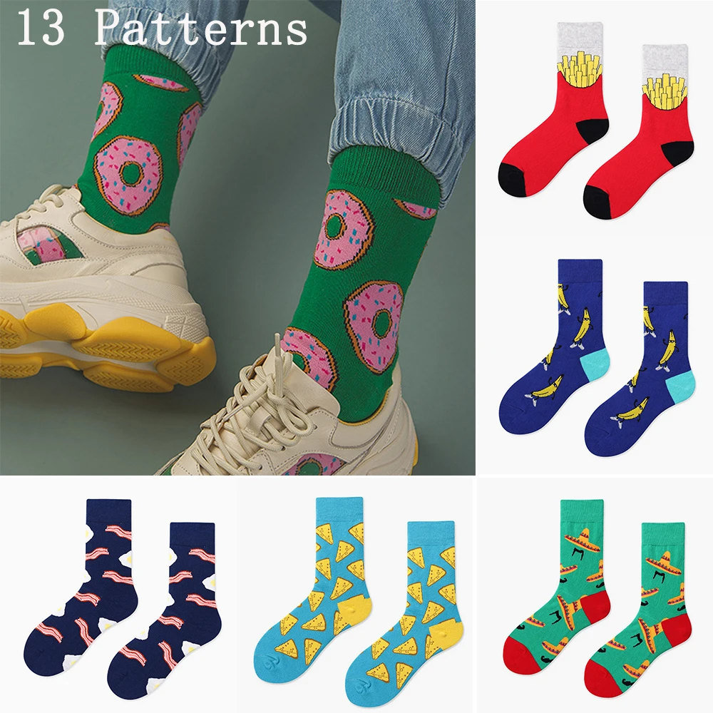 

Harajuku Cartoon Dessert Women Cotton Socks Funny Casual Food Series Socks Floor Socks Trendy Cute Crew Socks Autumn Winter
