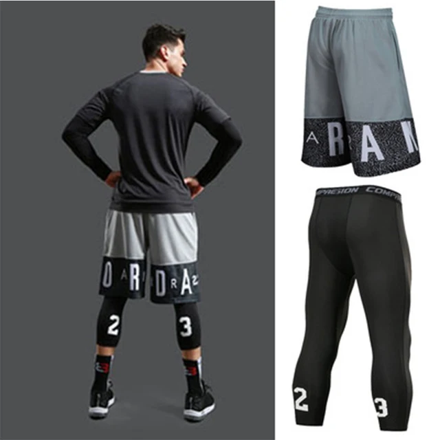 Men's Sports Shorts Gym QUICK-DRY Workout Compression Board Shorts For Male Basketball Soccer Exercise Running Fitness tights 2