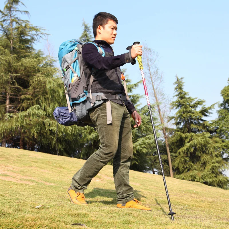 Customizable Aluminum Alloy Cane Three-section Extendable Outdoor Alpenstock Anti-slip Walking Stick for the Elderly Cross Borde