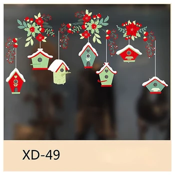 

Cartoon Self-Adhesive Static Window Clings Christmas Decal Stickers No Glue Holiday Party Decoration Maison Stickers Muraux