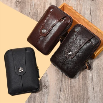 

Men PU Leather Waist Pack Bag Mini Cell/Mobile Phone Pockets Case Coin Purse Male Fanny Money Bags Vintage Waist Bag