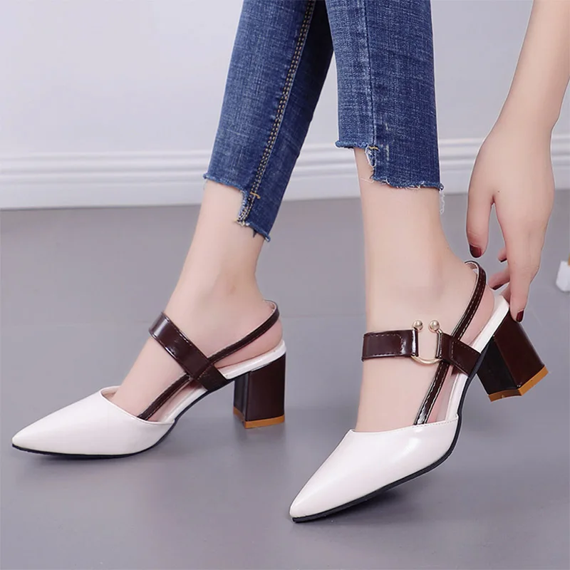 

Plus Size 34-42 Women Sandals 2019 Summer Shoes Woman sandalias mujer Pointed Toe Sandal High Heels Pumps zapatos mujer N7208