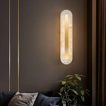 Chinese Style Copper Gold Marble Wall Light 1