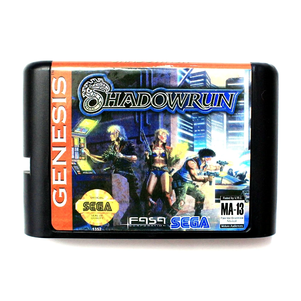 Игровая карта Shadowrun 16 бит Sega MD для Mega Drive консоли Genesis US PAL Version | Электроника