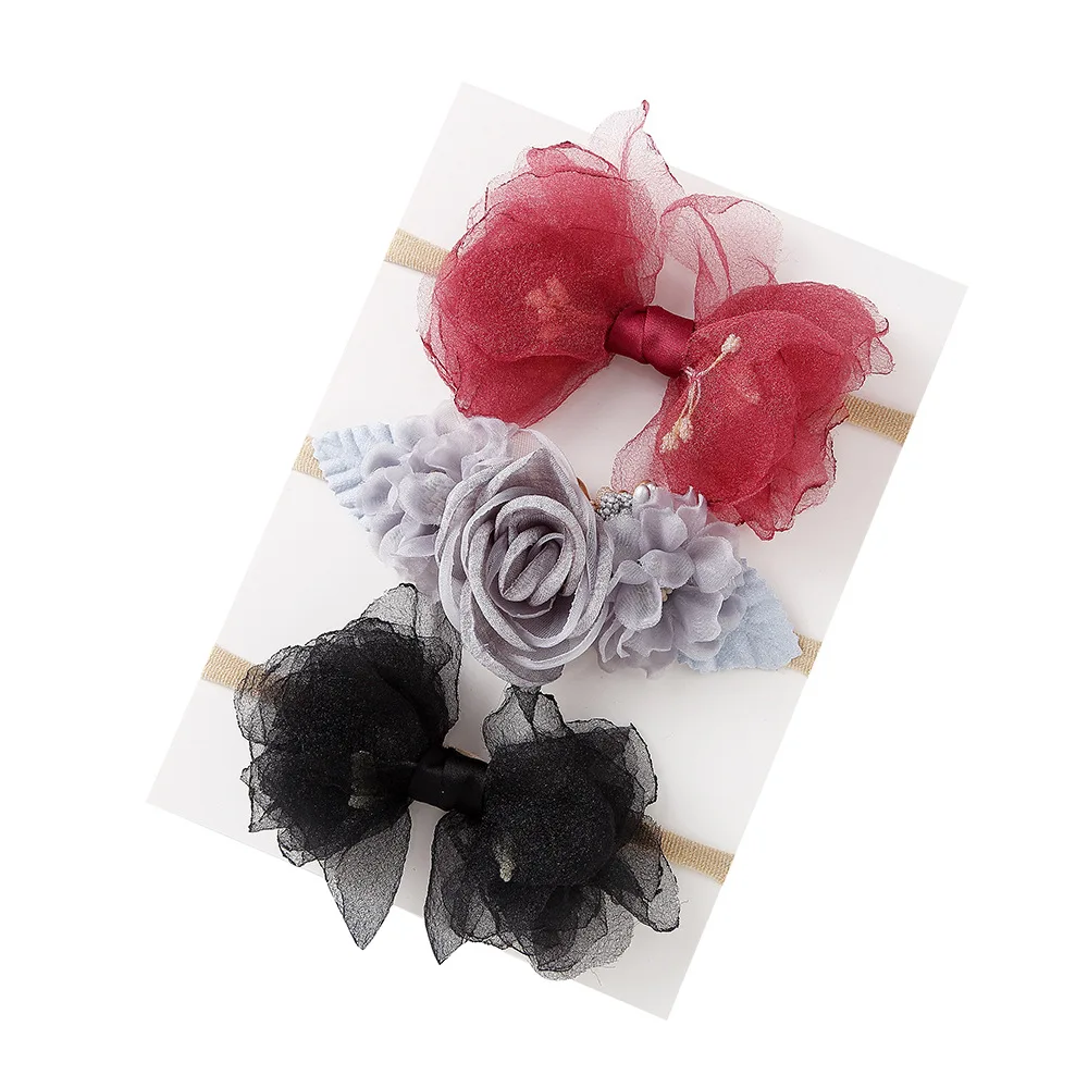 3 Bộ Bé Buộc Tóc Trẻ Em MŨ SƠ SINH Khăn Trùm Đầu Trẻ Em Phụ Kiện Băng Đô Cài Tóc Turban Gọng Đơn Giản Nơ Phụ Kiện Tóc Thun Băng Đô Quấn Tóc