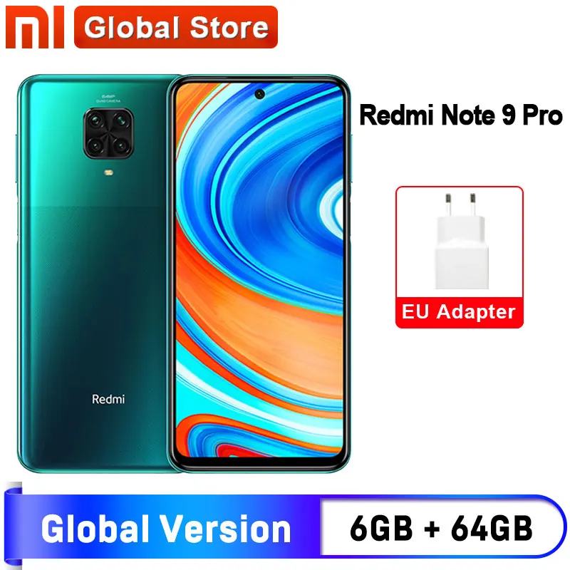Смартфон глобальная версия Redmi Note 9 Pro 6 ГБ 64 NFC Восьмиядерный процессор Snapdragon 720G