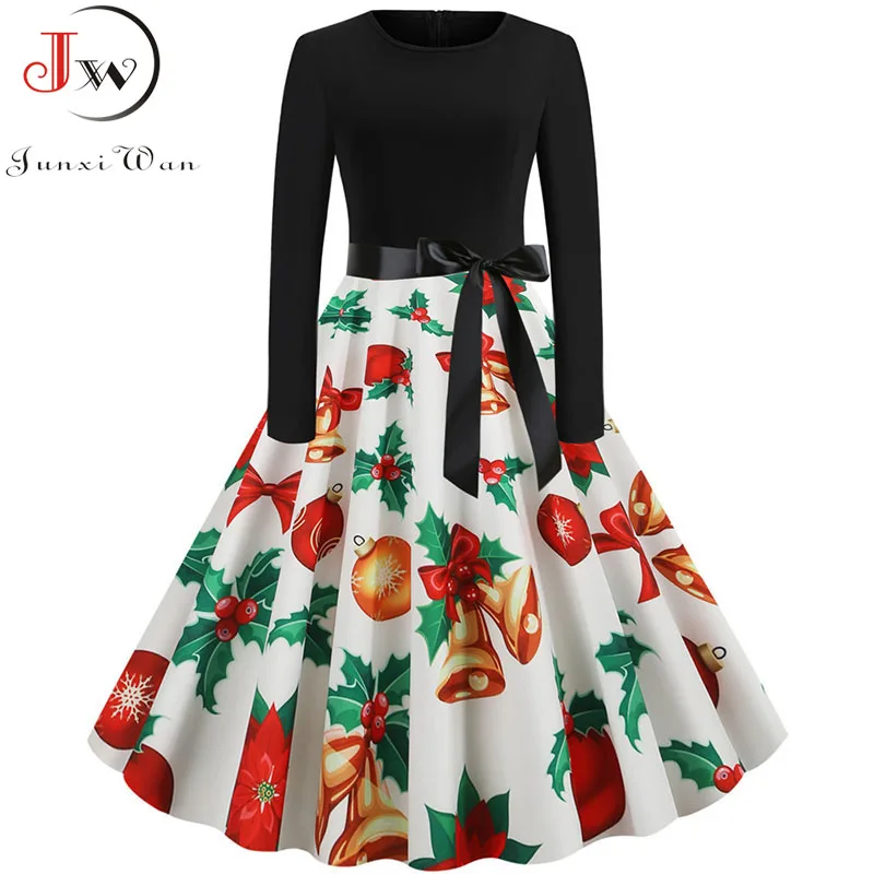 long sleeve black christmas dress