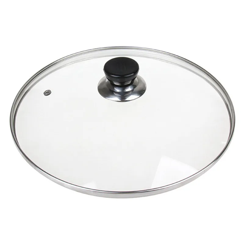 28-30CM thick transparent tempered glass lid soup pot pan frying pan wok with knob kitchen cooker lid