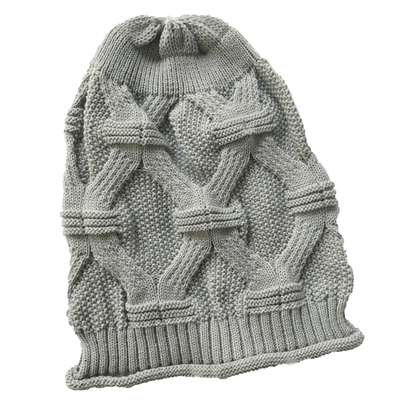 Серый SZMALL Newest Women Hat Winter knitted Warmer Beanies Cap For Female Elastic Hip hop Lady Hats - Цвет: Серый