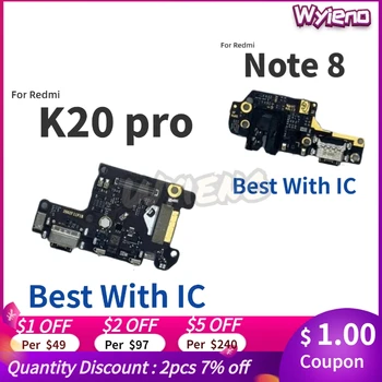 

Wyieno For Xiaomi Redmi Note 8 K20 Pro USB Dock Charging Port Fast Charger Flex Cable Microphone MIC Board With IC