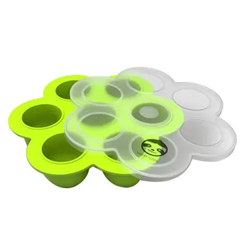 

Small 7-Hole Silicone Ice Cube With Lid Silicone Baby Food Supplement Box Children'S Food Storage Box Sealed Crisper