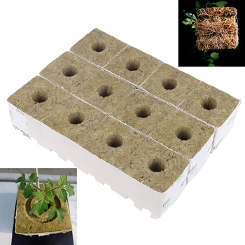 

12pcs Soilles Plantin Sponge planting grow Grodan Starter Cubes rockwool media