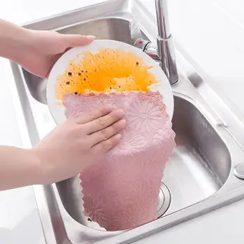 

Kitchen Printing Absorbent Cloth Non-stick Oil Dish Cloth Hand Cleaning Towel kitchen towel Cleaning Cloth