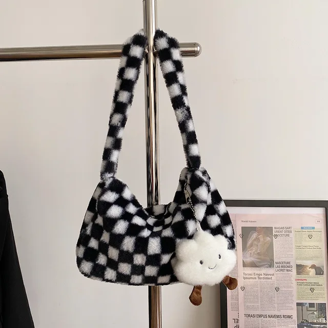 fluffy over the shoulder bag