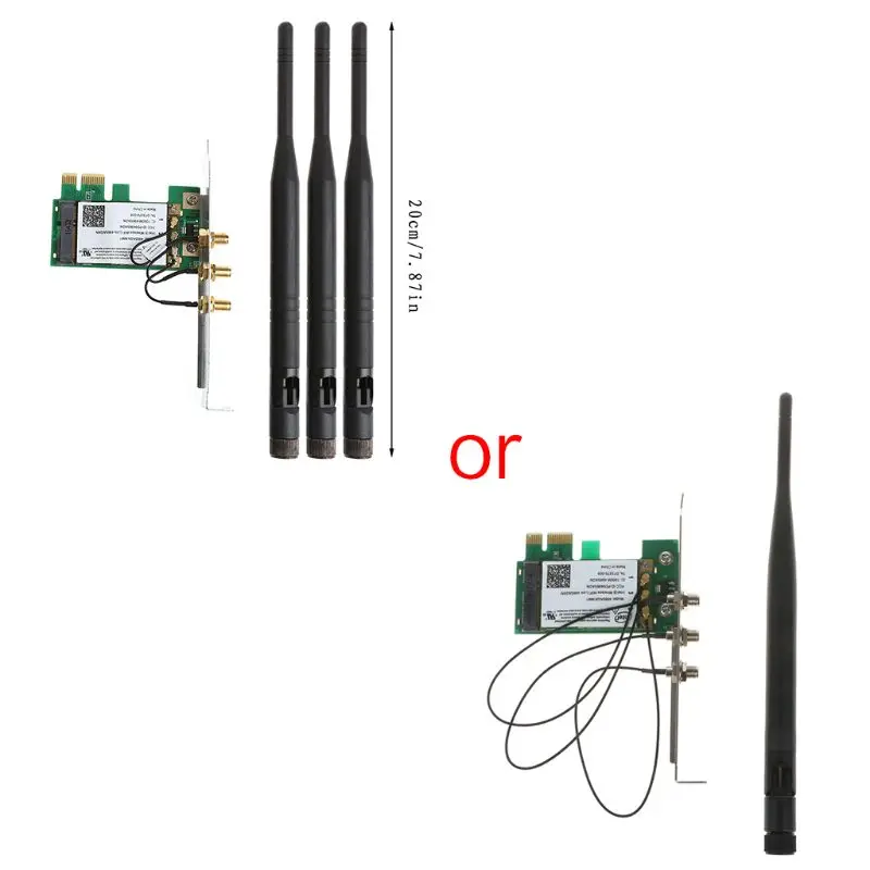Dual-Band 2.4/5GHz 300M Desktop PCI-E Wireless Card+3 Antenna For Intel 4965AGN U1JA