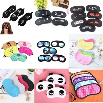 

16 Style Sleeping Eye Mask Black Eye Shade Sleep Mask Black Mask Bandage On Eyes For Sleeping Emotion Sleep Mask