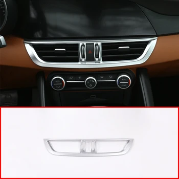 

ABS Chrome Center Console AC Outlet Frame Trim Refitting Accessories For Alfa Romeo Giulia 2017 2018 2019 2020 Car-styling