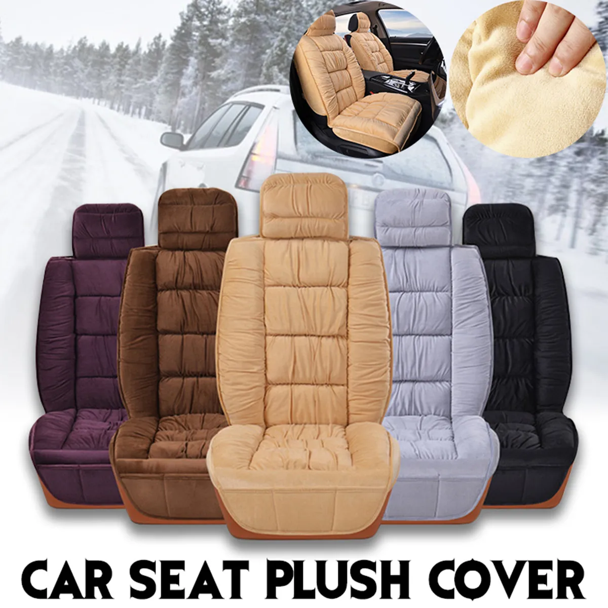 Теплый чехол для автомобильного сиденья, универсальная зимняя плюшевая подушка из искусственного меха для автомобильного сиденья, защитный коврик, аксессуары для салона автомобиля