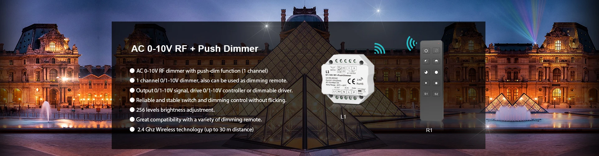 push switch + 2.4g rf 4-zone toque