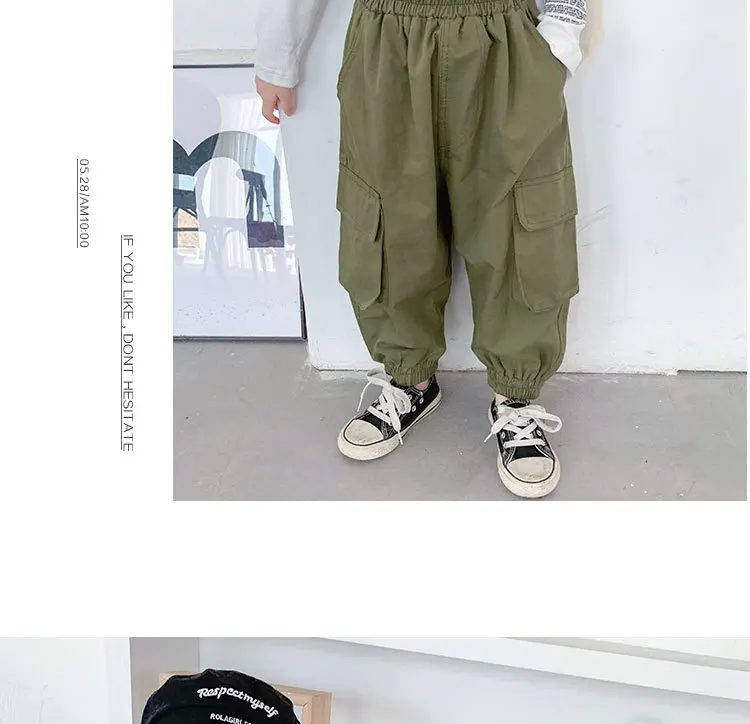 Blue Small Dad Childrenswear Bib Overall Autumn Clothing New Style Girls Casual Pants Korean-style Baby Girls Bloomers Trou