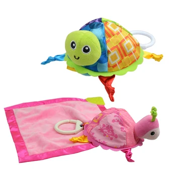 

Turtle Storage Comfort Appease Towel Animal Baby Toys Toddler Infant Kids Cotton Fabric Cognize Early Education Rattle