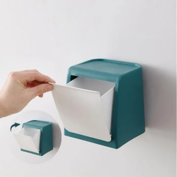

Recycling Waste Bins With Seamless Sticker Wall-mounted folding Kitchen Cabinet Door Hanging Cleaning Tool for kitchen garbage
