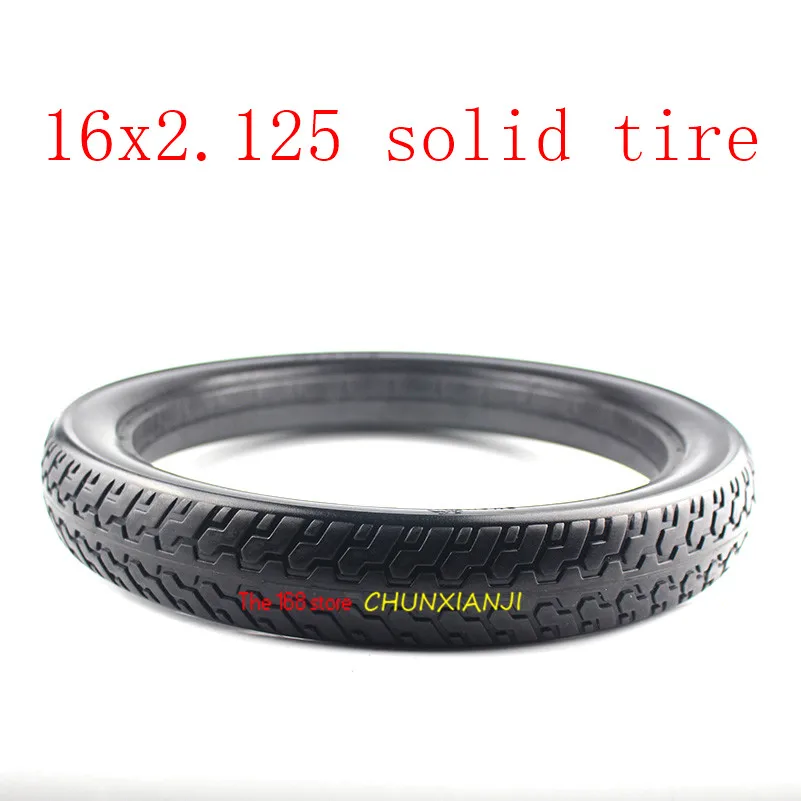 Супер Quality16 дюймов Твердые Tyre16x2.125 бескамерные шины электрический автомобиль шины не инфляция подходит складной электровелосипед E-bike - Цвет: 16x2.125 solid tyre