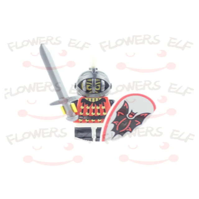 1PCS Blue Lion Red Green Dragon Knight Mini Two-person Villain Middle Age Assembling Building Blocks Children'sToy Medieval Knig 9805D