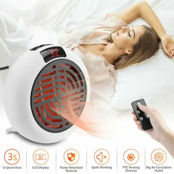 

900W Elektrische Mini Heizung Heizlüfter Tragbar Für Steckdose Badezimmer EU NEU