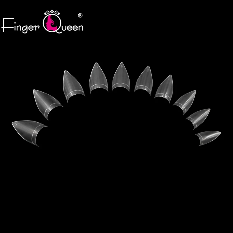Fingerqueen 500 шт поддельные ногти с острыми кончиками акриловые ногти полное покрытие/половина французские поддельные ногти УФ гель для ногтей FQ-29